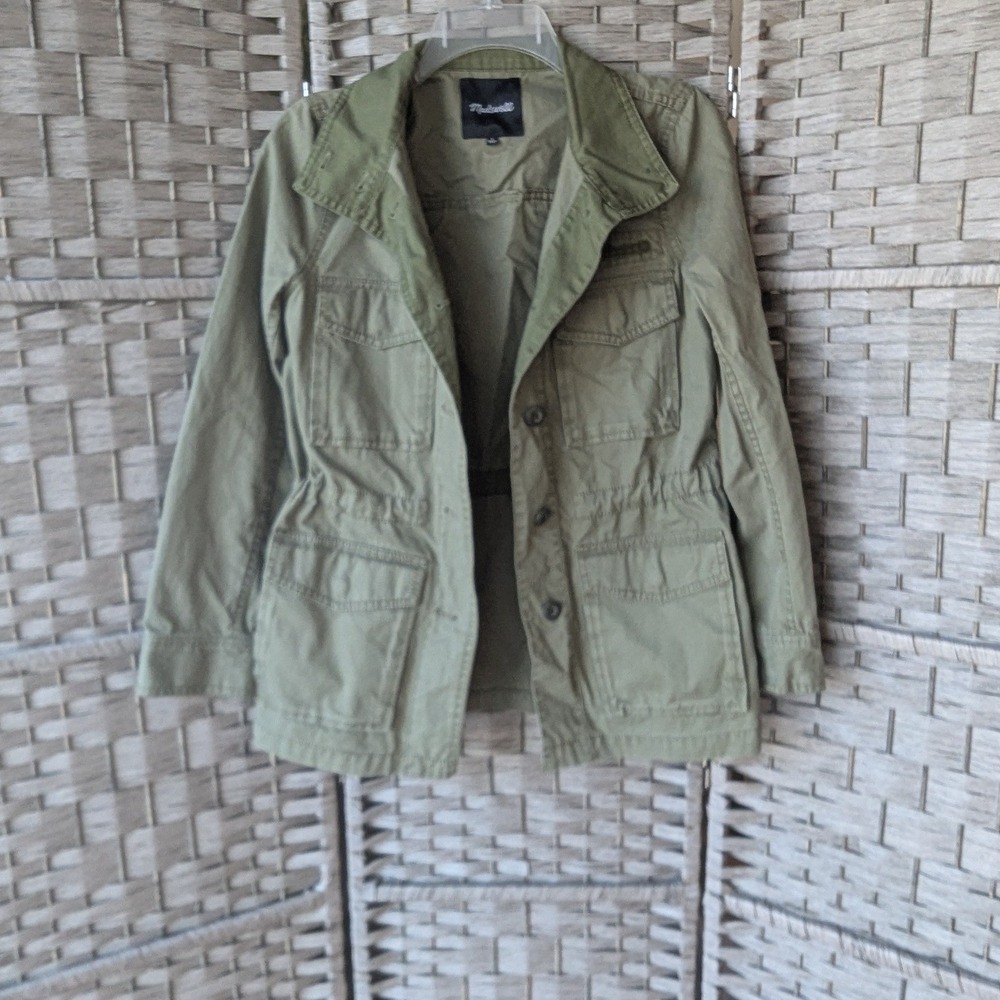 Madewell Field‎ Jacket Olive Green Utility Drawstring Waist Womens S Minimalist